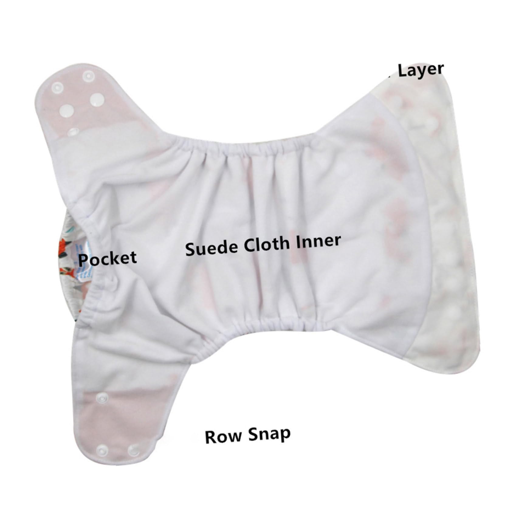 Hohopeti Stoffwindel Einlagen Praktische Trainingshose 4 Stück-pack aus Polyester Saugstark Waschbare Babywindeln für Neugeborene für Zuhause und Alltag