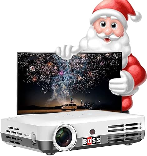 BOSS S7 Proyector 7000 lúmenes 2160P Ultra HD 4K Android Bluetooth duplicación móvil 3D compatible con teléfono celular USB HDMI