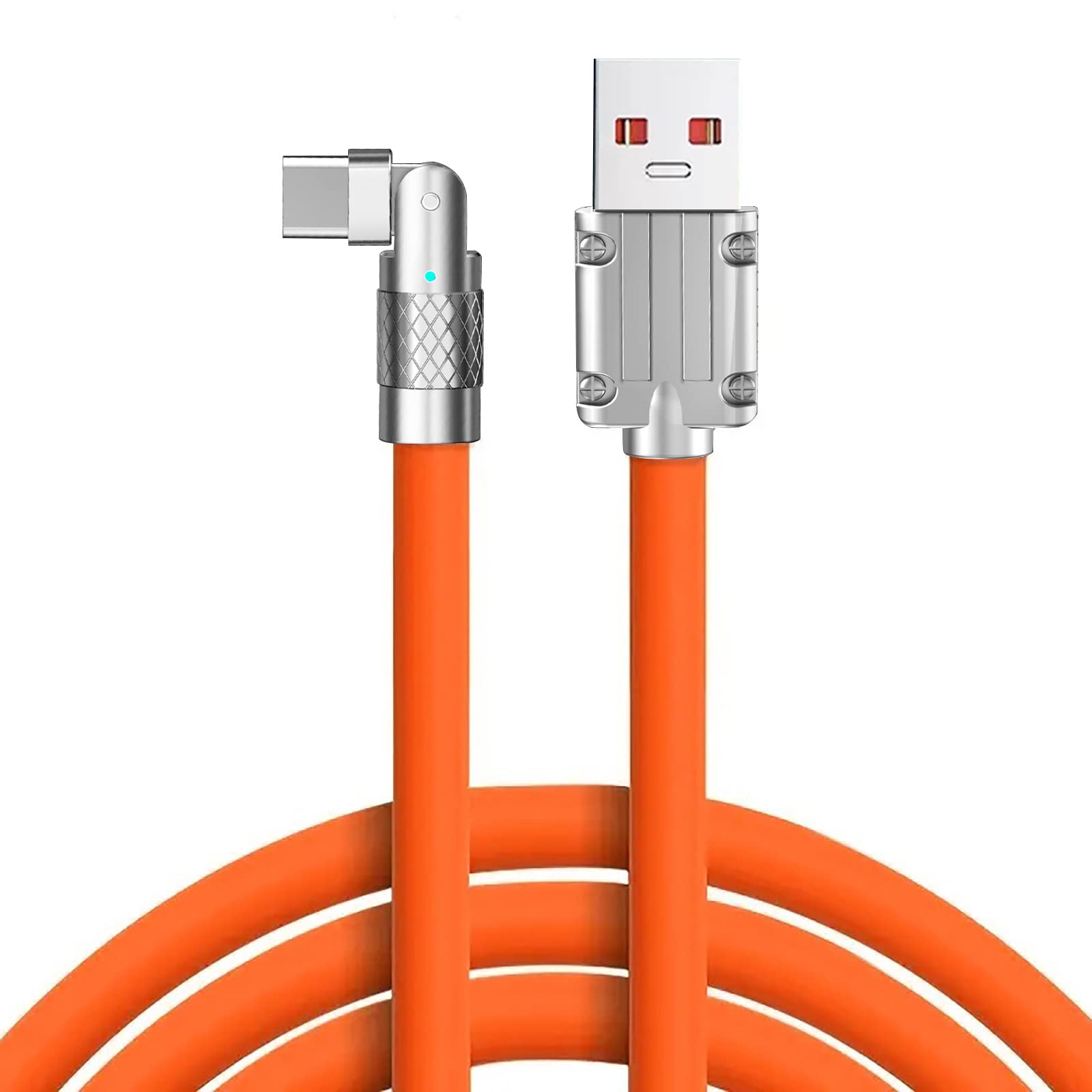 Shenzhi Tech USB C Cable Charging Cable, USB Type C to USB A 120W Fast Charger Cord, 180 Degree Rotating Elbow Silicone Charge Data Cable for Most Android Type-C Device 1.2m