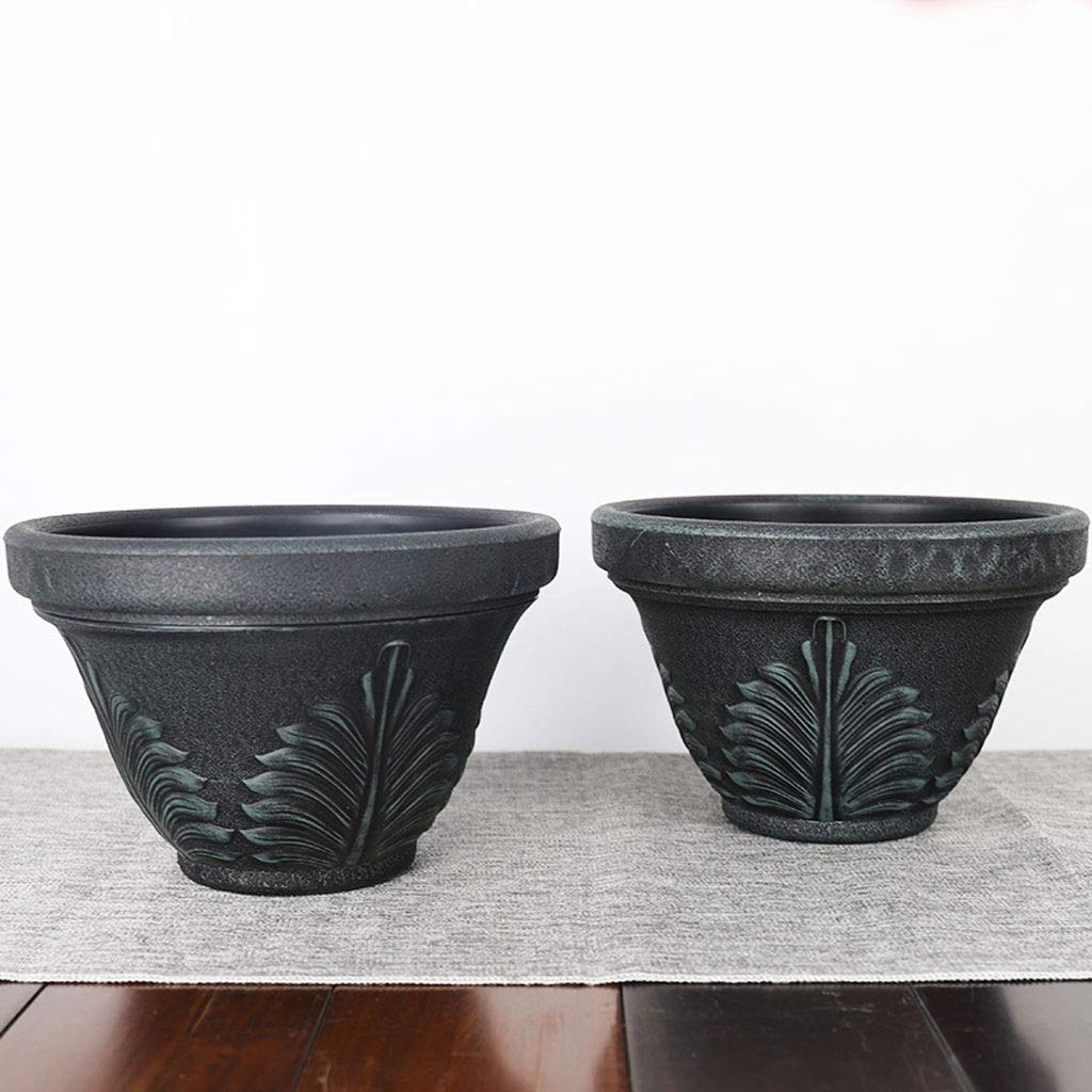 Vasi per Piante Grigio-Verde Resina Flower Pot Outdoor Garden Courtyard Home Office Desktop Decoration Round Flower Pot 11,22 Pollici Vaso da Fiori
