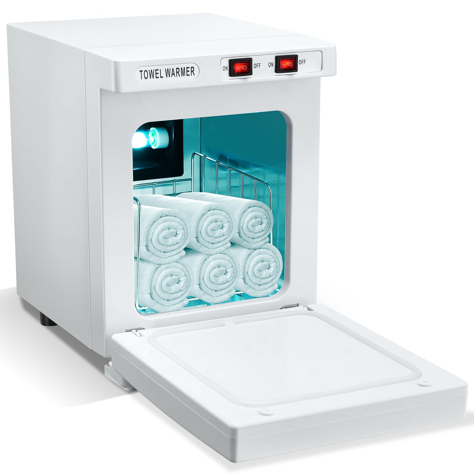 Soiiw Towel Warmer, 5L Hot Bath Towel Warmer Cabinet Heating Use Ideal for Facial Spa, Hair Beauty, Salon and Home (White)