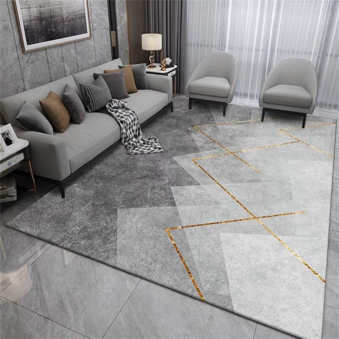 Tapis en lignes simples gris 90x160cm lavable et déco de maison