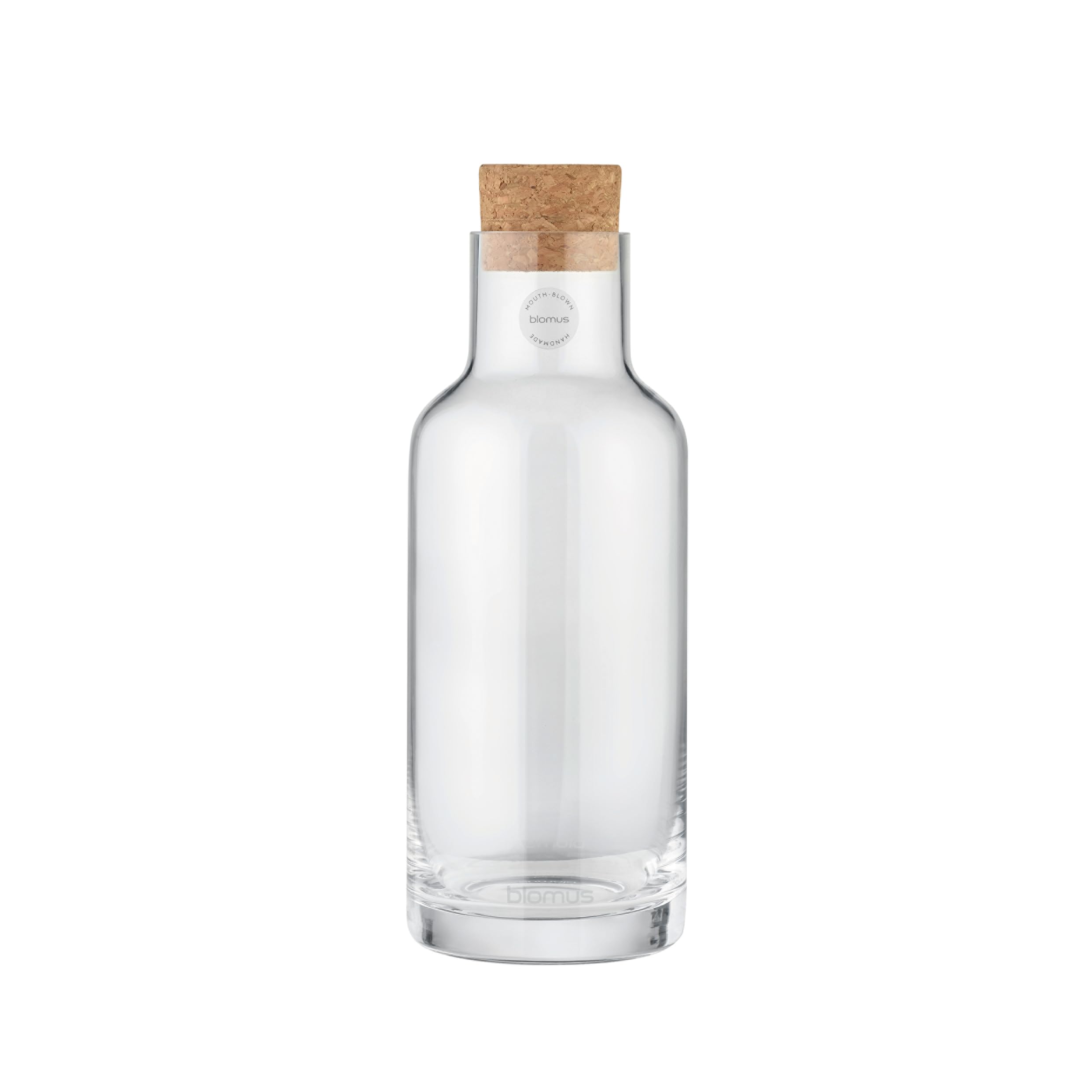blomus Wasserkaraffe -HYDRA- | Glaskaraffe 1 Liter mit Korkdeckel | Wasserkrug Farbe Clear | 9B x 26H cm (Packung mit 2)