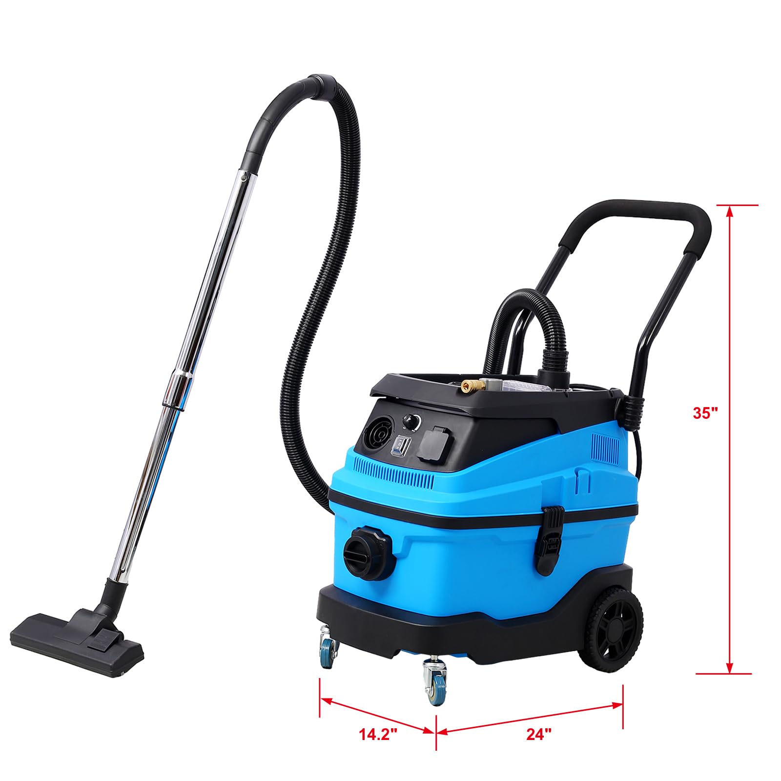 Tzou 8 Gallon Wet Dry Vacuum with Blower, 3 in 1 Shop Vacuum Cleaner with 18KPA Powerful Suction Dry Wet Vacuum Portable Shop Vacuum Cleaner for Homes Workshops Hard Floors Pet Hair Cleaning Car