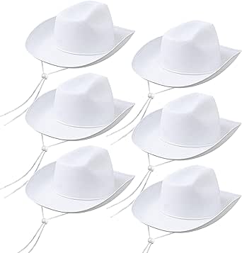 Cowboyhüte 12 Stück Set - Westernhüte Braun Mit Kordelzug