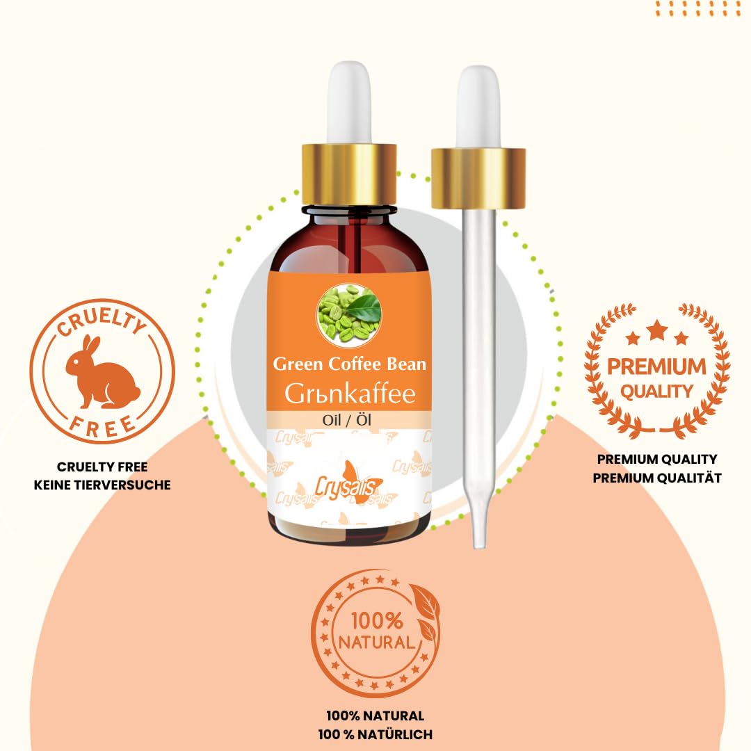 Olio di chicchi di caffè verde Crysalis (Coffea Arabica) – 1,01 Fl Oz (30 ml)