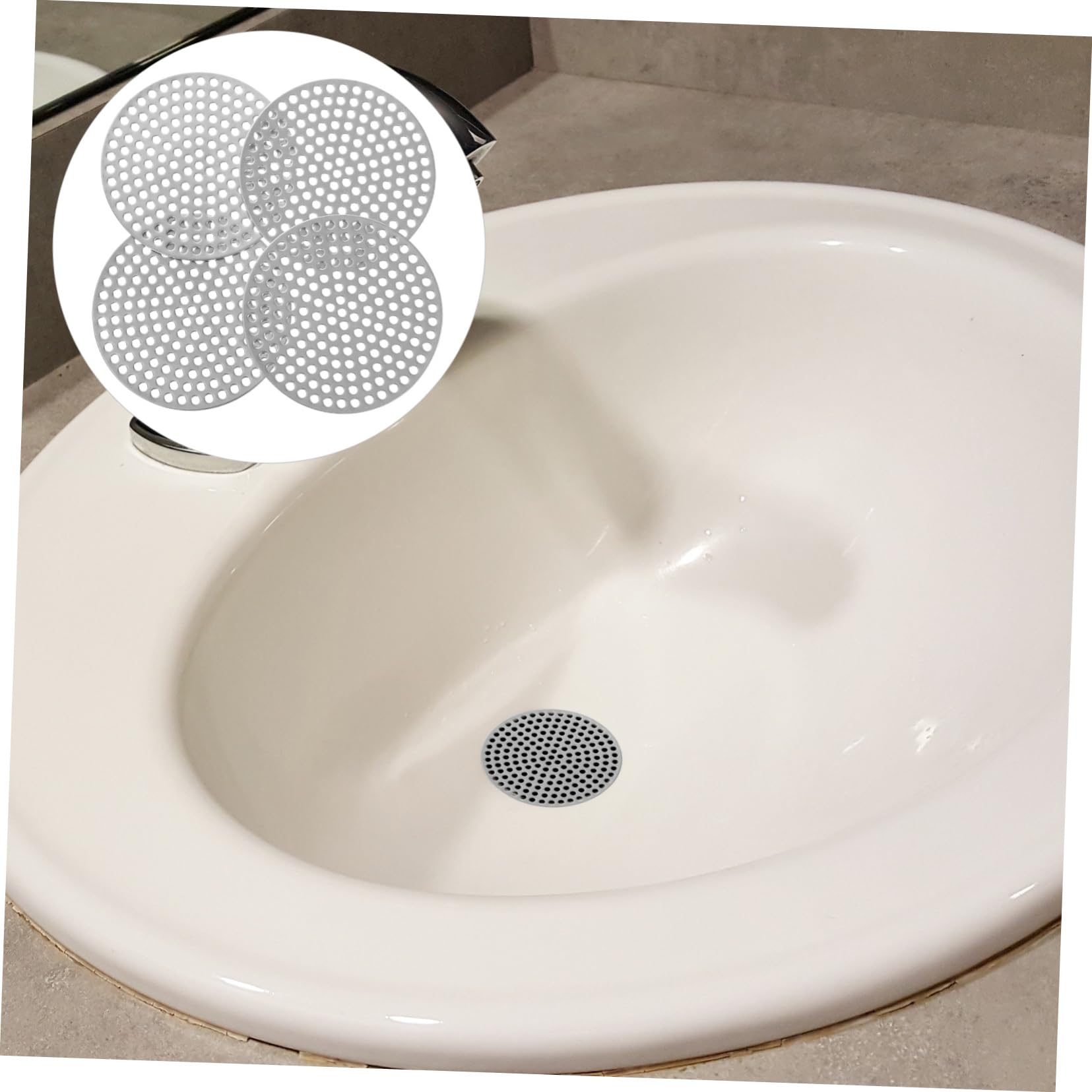 SHINEOFI 2 Sätze Abflussdeckel Dusch Haarfänger Spüle Abdeckung Für Bodenablauf Für Küchen Und Badezimmer Verhindert Verstopfungen 4 Stück * 2