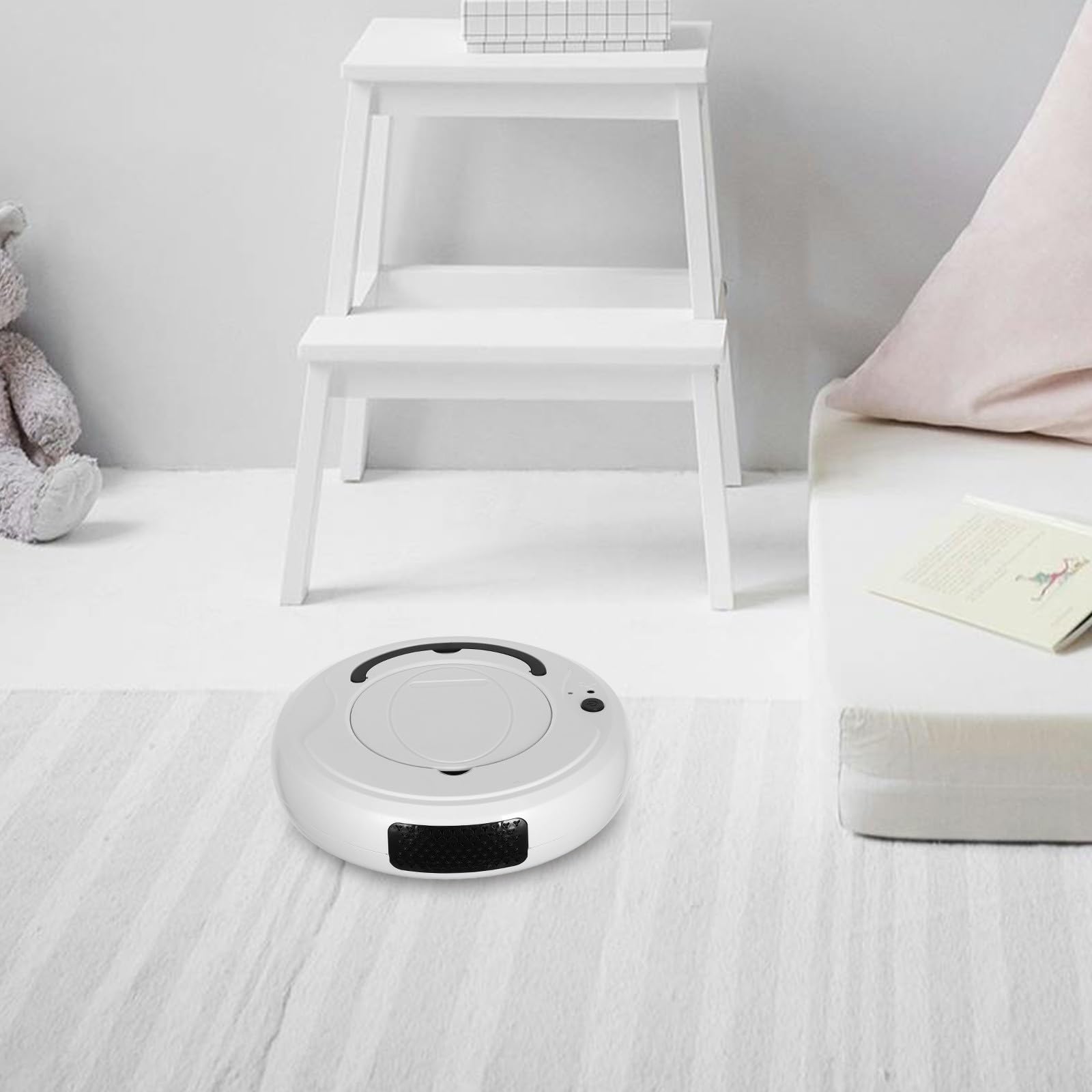 Robot Aspirador Inteligente 2000Pa ABS 1200mAh para Polvo y Alfombras | Robot Limpiador Suelo, Robot Limpieza Casa, Evitación de Obstáculos, Color Beige, Hogar