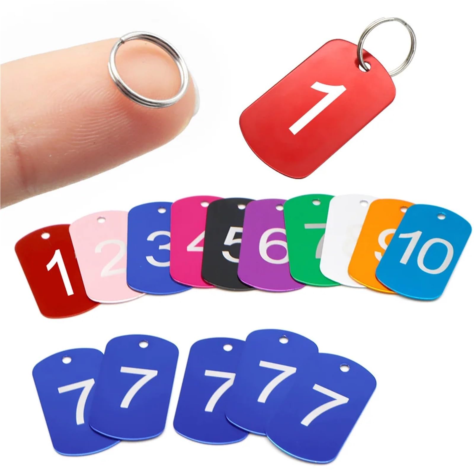 Plastikowe zawieszki z numerami Metalowe znaczniki z numerami Wielokolorowe 50x30 mm Numery 1-200 do breloka na dowód osobisty 1-50(Pink,100-200)