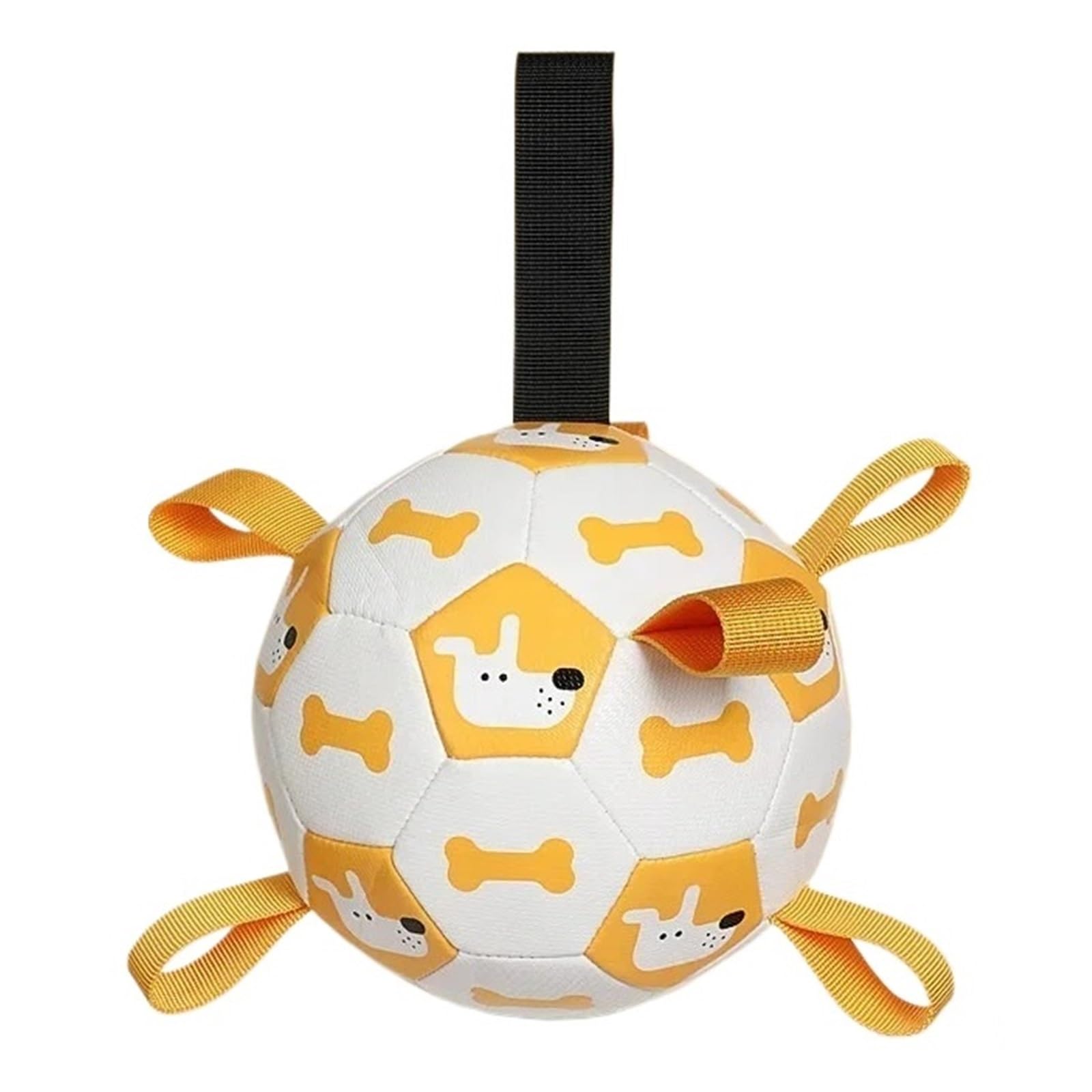 Dog Interactive Toys Outdoor Training Balls Pet Sporty Bite Chew Teething Ball with Cute Printing White M-19cm