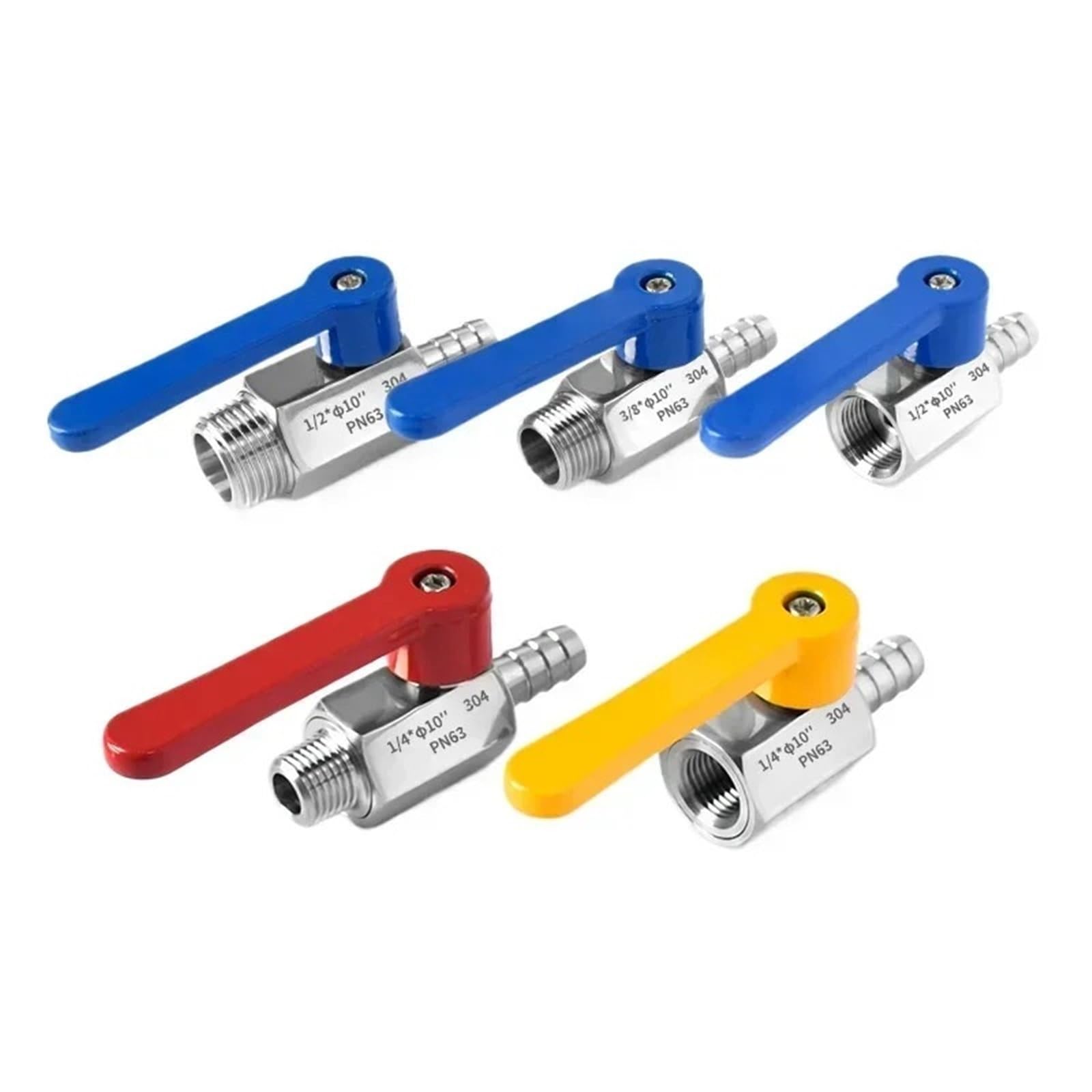Petite vanne à boisseau sphérique inox pour tuyau 8mm et connexion 1/2
