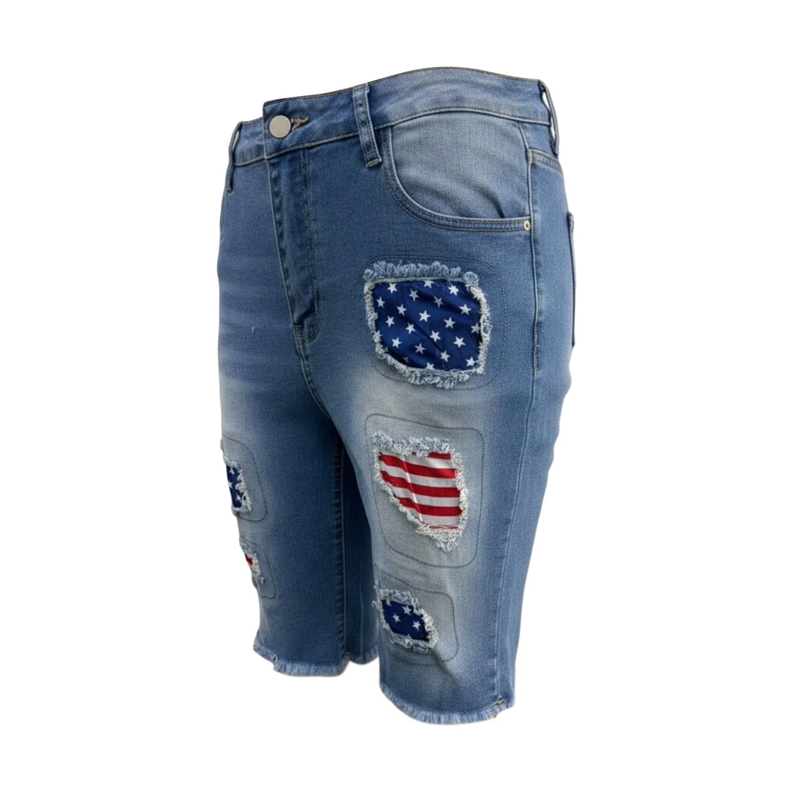 Pantalones Cortos Vaqueros para Comodidad Diaria y Ajuste Moderno, Mujer, Talle Medio, Pierna Recta, con elástico en Cintura, Ideales para Diario y Paseos, fáciles de Combinar