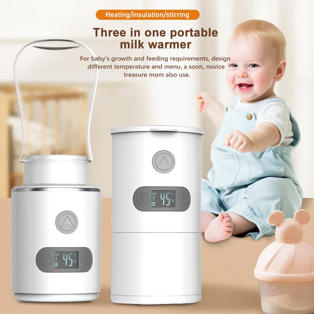 Podgrzewacz do butelek 3 w 1, przenośny podgrzewacz do mleka, rozmrażanie mleka dla niemowląt z 6 ustawieniami temperatury, 5500 mAh, zdejmowany podgrzewacz do butelek z mlekiem wschodnim i wody