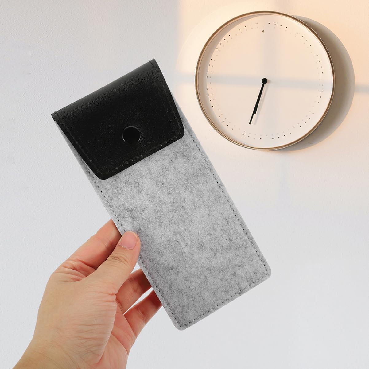 Astuccio in Feltro Portamonete Netto Custodia Per Occhiali Pappagallino Esposizione Di Occhiali Forniture Regolabile Fibbie Lega Di Alluminio Light Grey