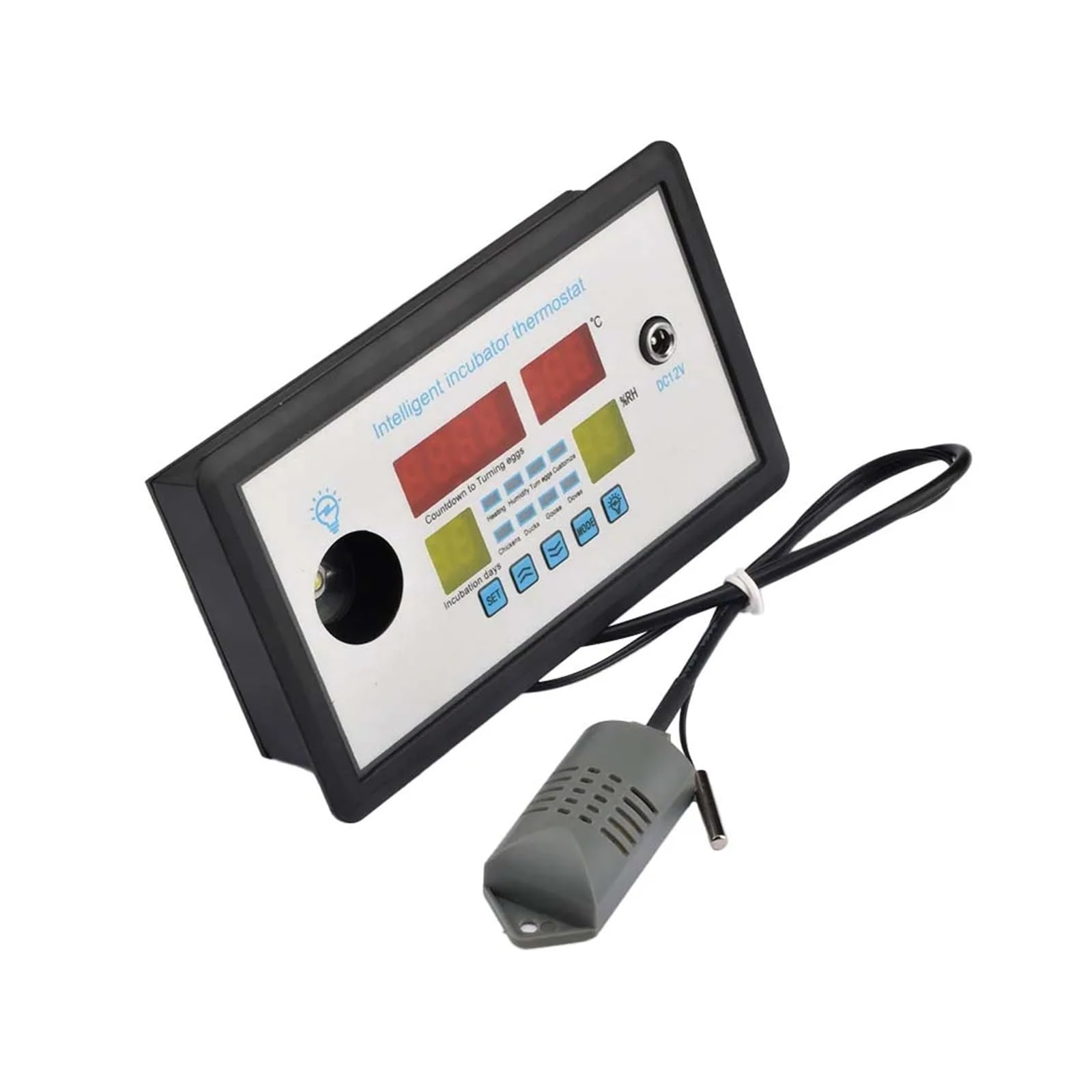 Kontroler Temperatury, W9005 Inkubator z kontrolerem jaj, wielofunkcyjna automatyczna kontrola temperatury i wilgotności AC110-220V / DC 12V termostat do inkubacji(AC 110-220)