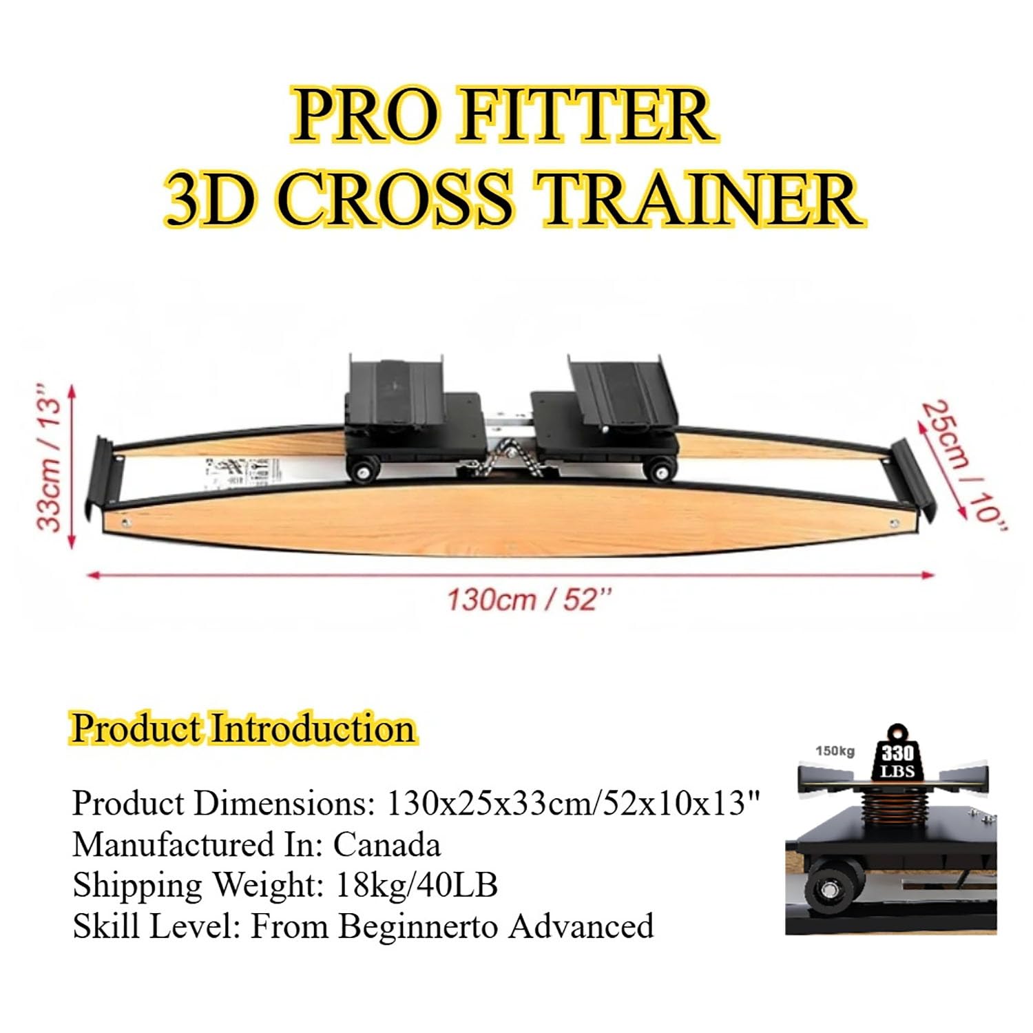Ski Machine per la Casa Simulatore di Sci Indoor Cross Trainer 3d Allenatore Snowboard Attrezzatura Fitness Aerobica Multi-Muscolare Equilibrio Corporeo Carico Massimo 150kg