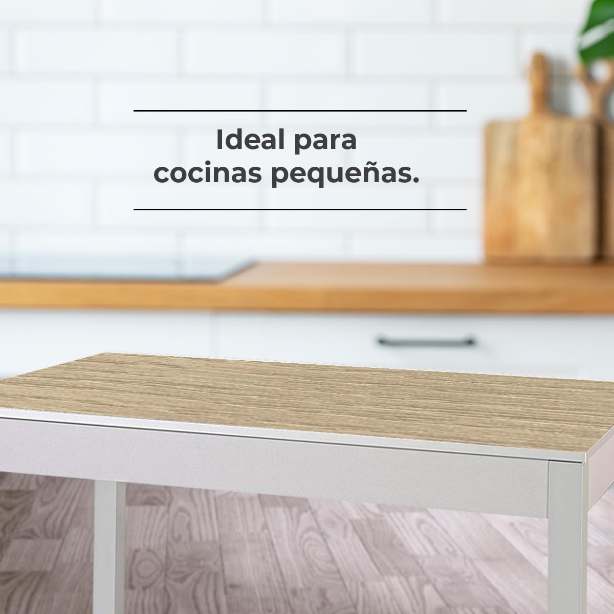 ASTIMESA Tipo Carro Mesa de Cocina, Metal, Roble Raw, 100x60cm