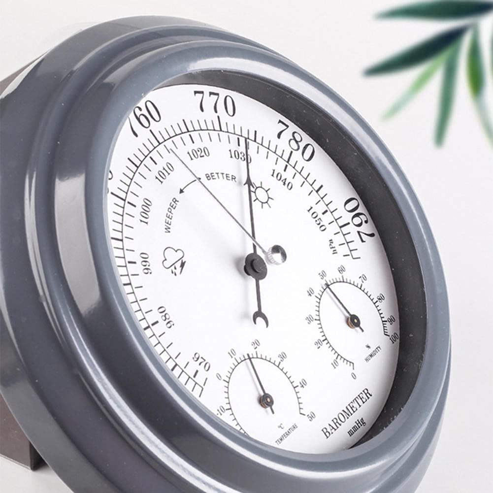 Barometri strumenti meteorologici, barometro, barometro da parete in metallo da 202 mm, termometro igrometro 3 in 1, stazione meteorologica digitale da parete con barometro