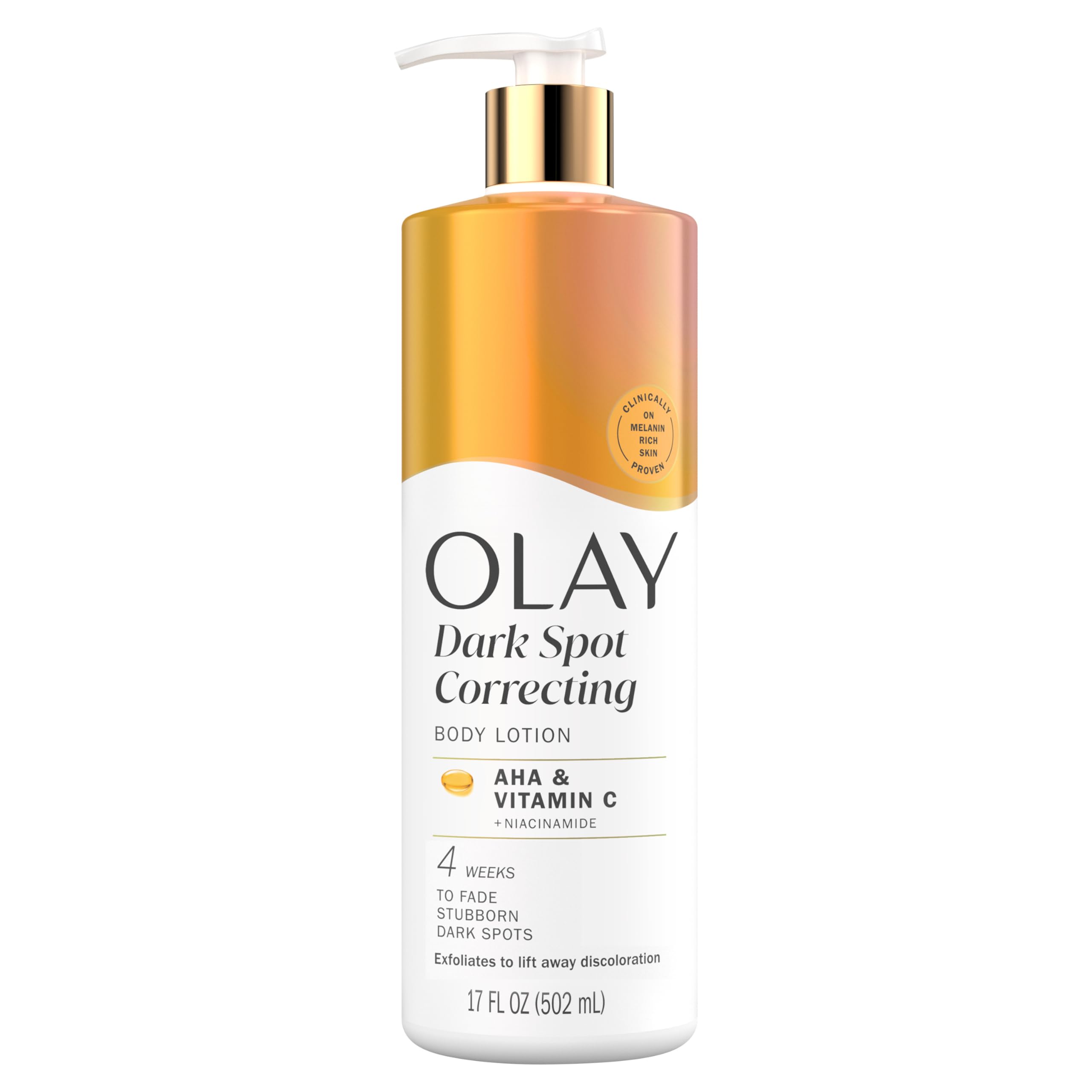 OlayBody Lotion for Women, Tone Enhancing with AHA Serum, Visibly Reduce Discolored Skin, 24hr Moisture & Hydration, Fast Absorbing Formula, Vitamin B3 Complex, For All Skin Types, 17 fl oz