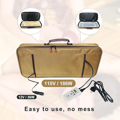 Miniatura 5 de Calentador de piedra de masaje portátil, calentador de masaje de bambú eléctrico, caja de salón portátil profesional sin palos de bambú y sin piedras