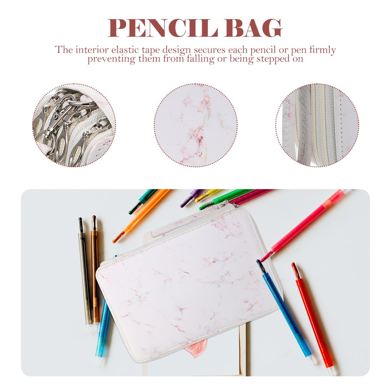 Angoily 1 Pièce Trousse à Crayons Multi Usage PU Sac de Rangement pour Fournitures Scolaires Poche à Crayons et Pratique pour Artistes et Étudiants
