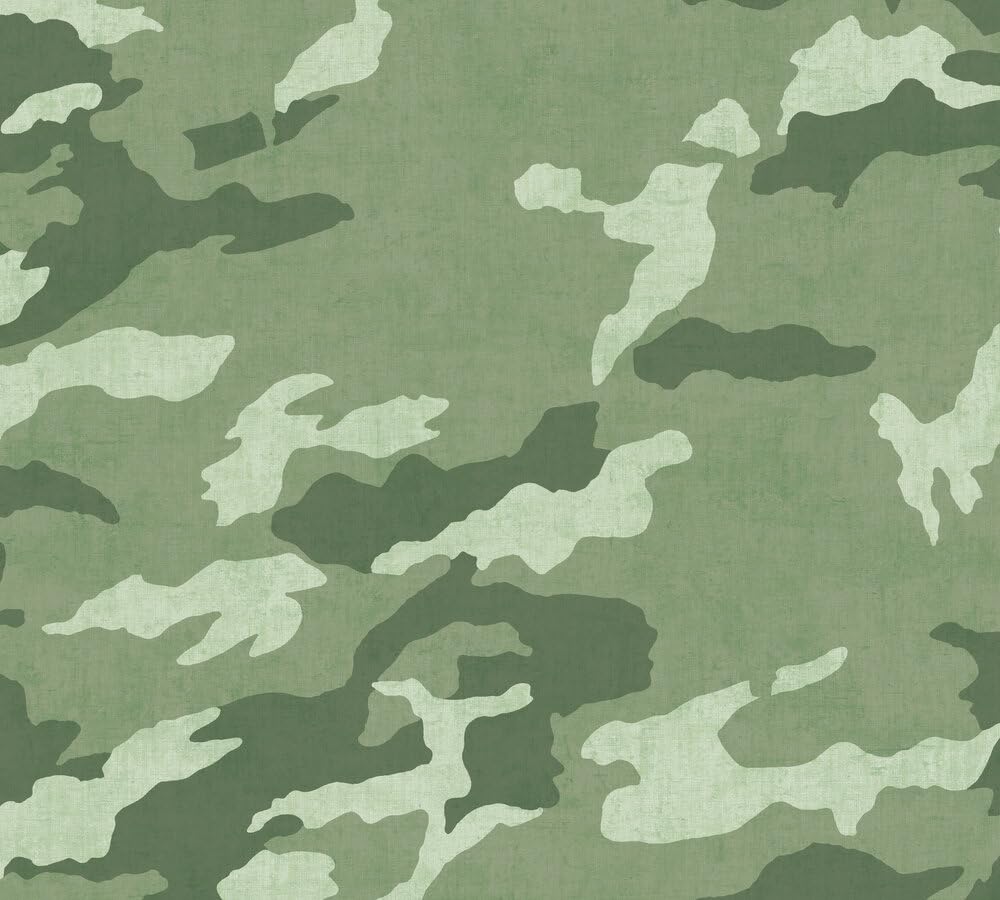 A.S. Création papier peint intissé à motif pour enfants en vert – papier peint camouflage 10,05 x 0,53 m – 771731