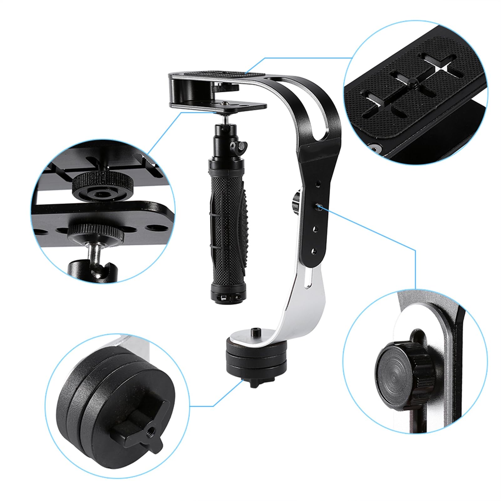 Stabilizzatore cardanico, stabilizzatore Video Portatile | Fotocamere DSLR, videocamere, Impugnatura per Fotocamera Steadycam per Registrazione Video, vlog, Video Live,