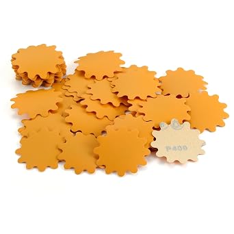 MAXMAN 50 PCS Hook and Loop Sanding Discs, 2-Inch Flex Edge Sander Pads Alumina Orbital Sandpaper 400 Grit - Perfect for Sanders Hand Drill, Bowl Sanders & Woodworking Wood Auto, No Hole