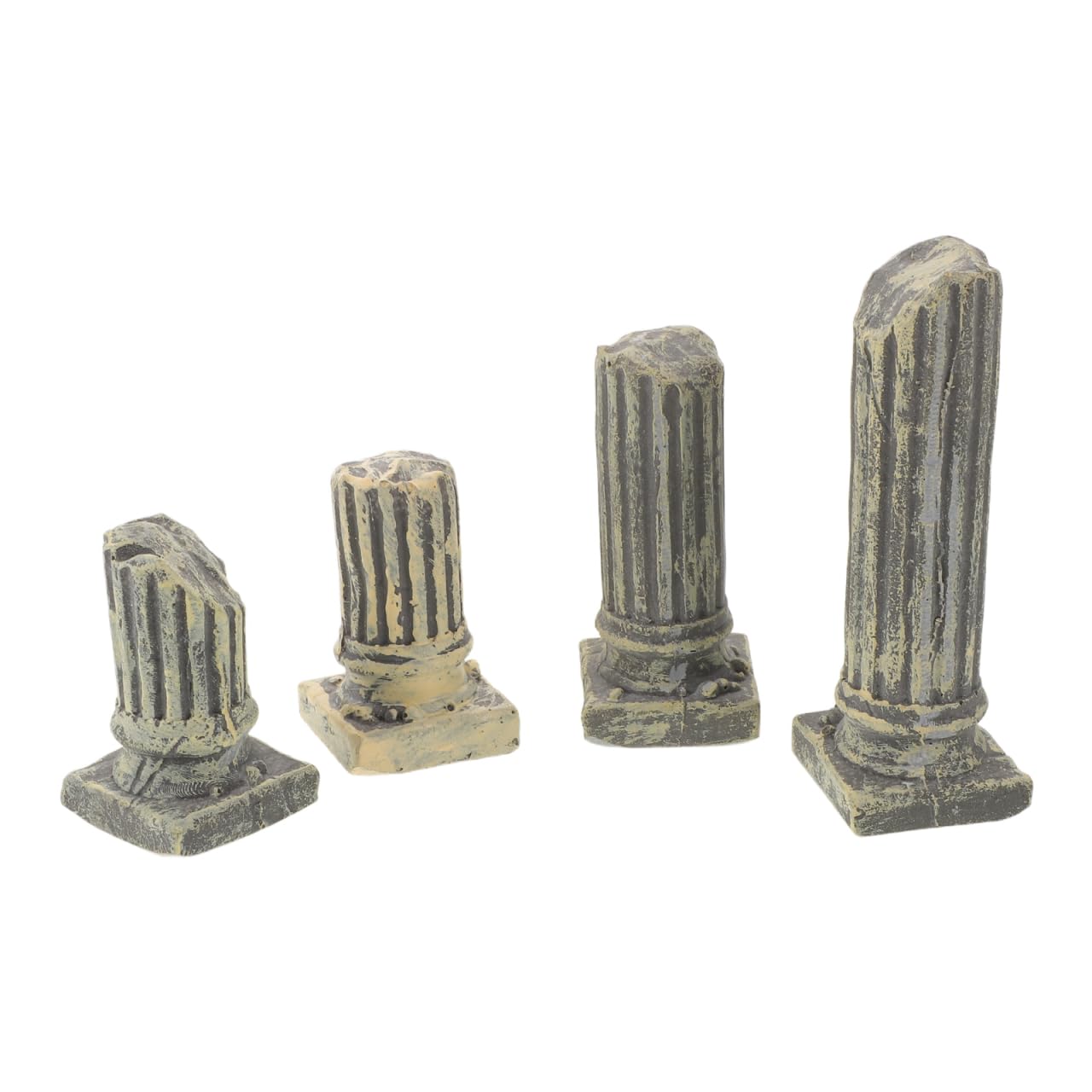 Hemobllo Roman Column Fish Tank Decor 4Pcs Resin Aquarium Roman Ruins Ornaments for Freshwater & Saltwater Aquariums Ancient Pillar Decoration for Betta Shrimp Reptiles Turtles