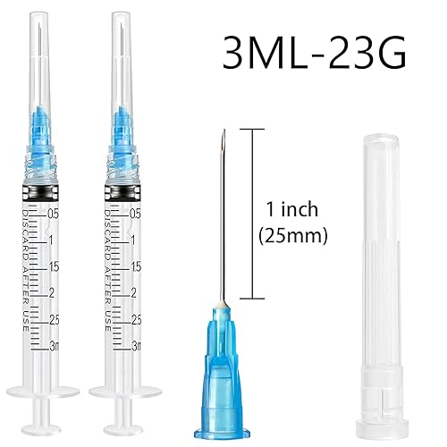 Miniatura 2 de 0.1 fl oz 23Ga 1inch con tapa para laboratorios científicos, medición, transferencia de líquidos (paquete de 100)