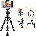 Phone Tripod, Linkcool Octopus Tripod with Wireless Remote Phone Holder Mount Use as iPhone Tripod, Cell Phone Tripod, Camera Tripod, Travel Tripod,Tabletop Tripod for iPhone Gopro (Black White)