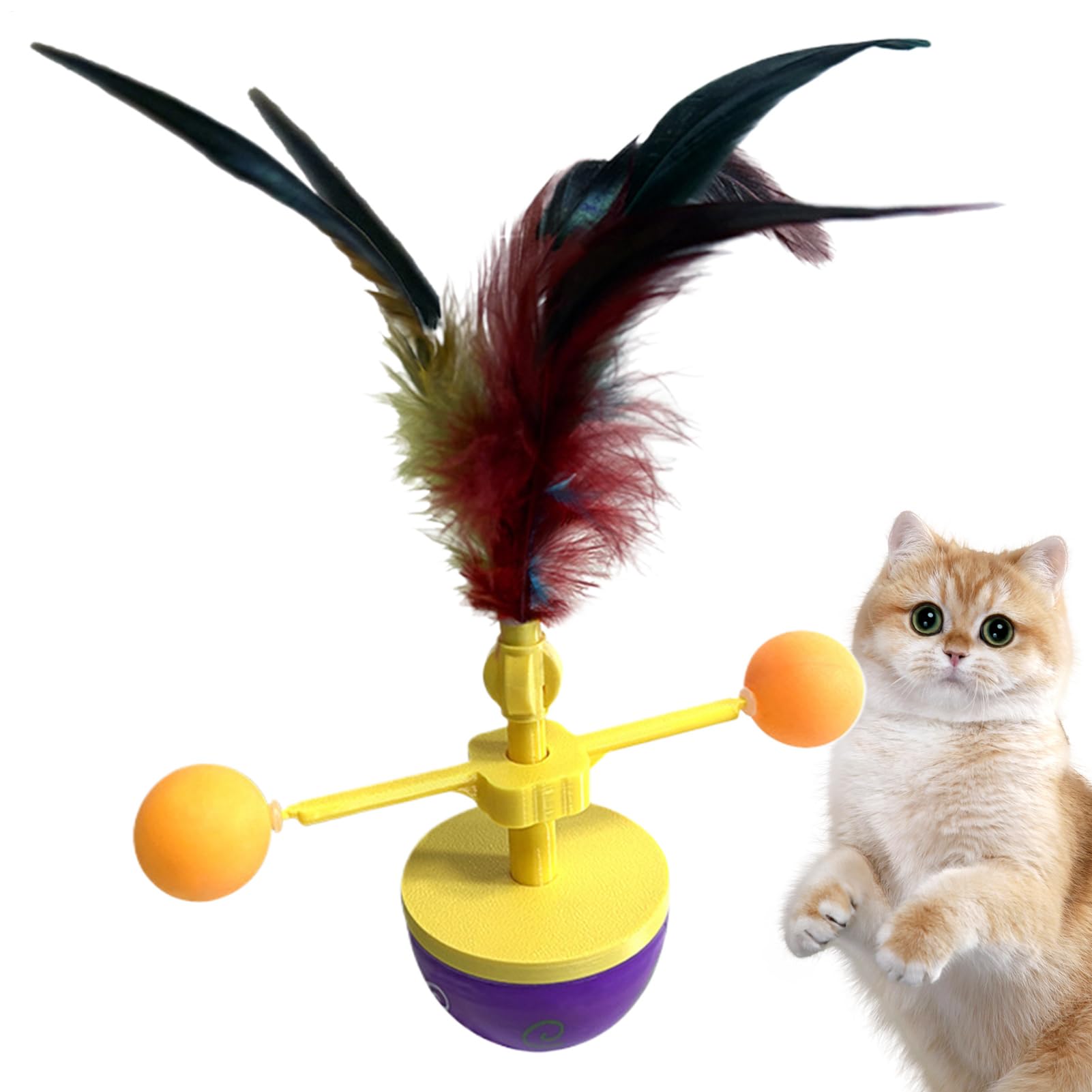 Giochi per Gatti Divertenti Interattivo Esercizio Antinoia E Arricchimento | Giocattoli Stimolanti per Gatti Piste Rotanti E Palla Automatica Rotolante Con Sensore Di Movimento Da