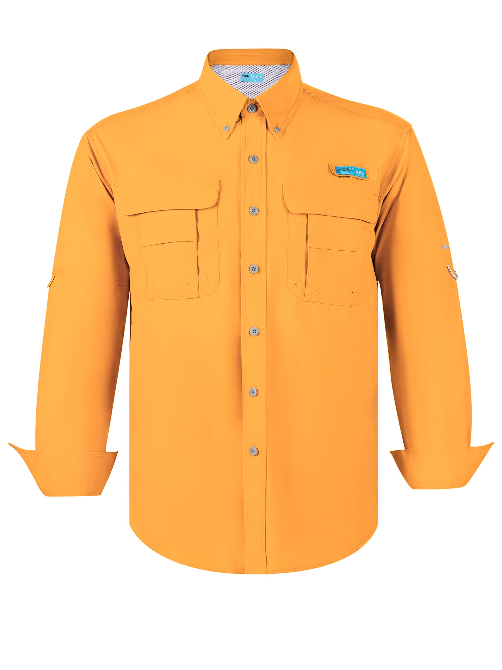 Tuna Men's UV UPF 50+ Sun Protection Soild Anti-Static Waterproof Breathable Fast Dry Hiking Fishing Long Sleeve Shirts