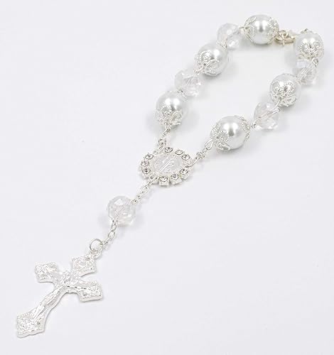 Miniatura 5 de MTT Paquete de 12 pulseras de rosario de bautismo de primera comunión