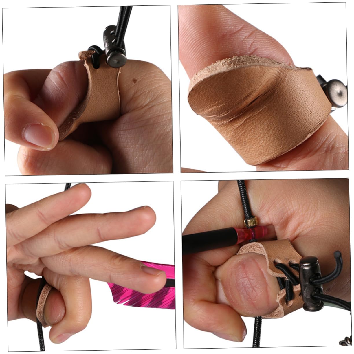 Abaodam Bowstring Finger Saver Leather Finger Guard Right Left Hand Outdoor Sports