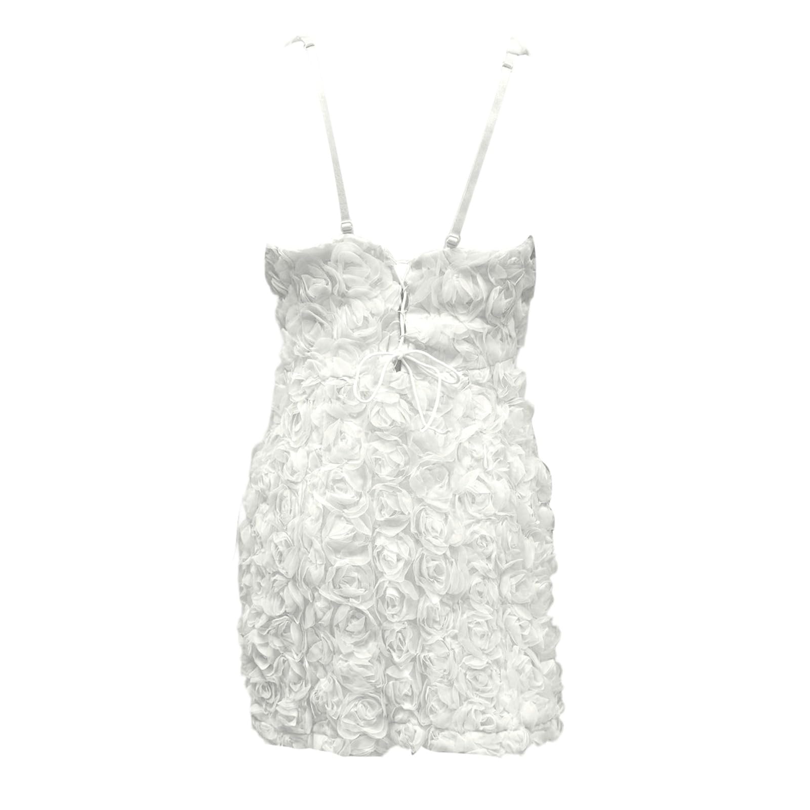 Générique Robe de soirée Femme Robe élégante et Sexy pour Femme, Mini-Robe Moulante sans Manches, avec Ourlet à Volants et détails en Dentelle, idéale pour Les soirées ou au Quotidien.
