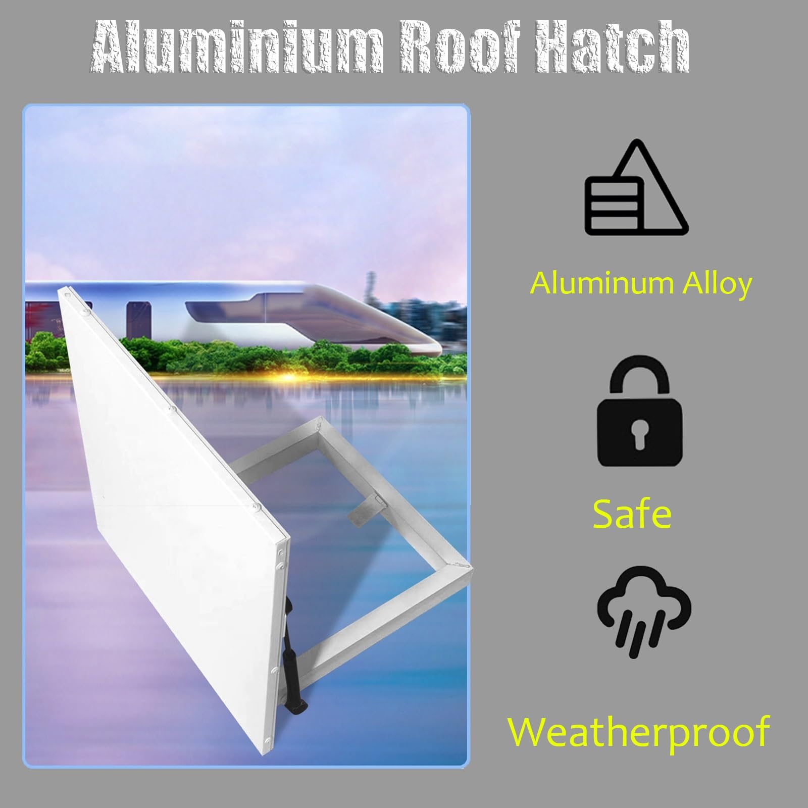 Cubierta de acceso personalizable para escotilla de aluminio grande con placa de acero galvanizado para uso industrial, 130 x 100 cm, solución duradera y segura de acceso al techo