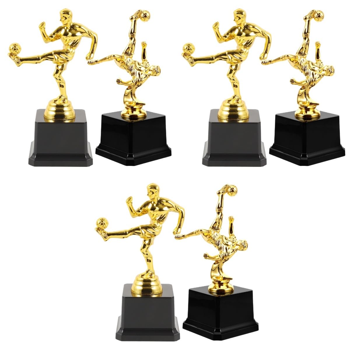 INOOMP 6stücke Fußball Trophäe Aus Kunststoff Sportliche Auszeichnung Für Fußballspiele Dekorative Trophäe Für Feiern Und Sportveranstaltungen Leicht Und Ansprechend Gestaltet