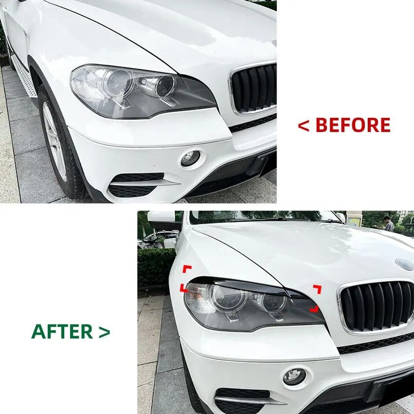 Cache-sourcils de phares pour BMW X5 E70 finition carbone premium - 3
