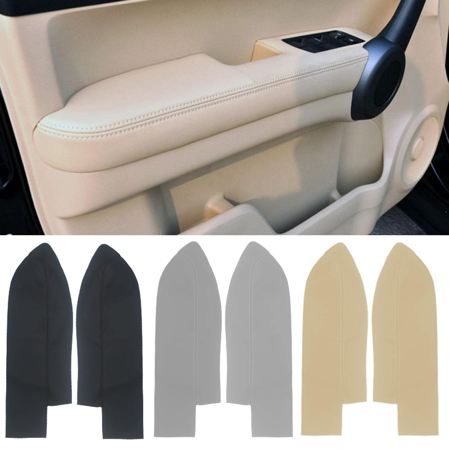 2 pezzi in pelle microfibra per interni auto pannello porta bracciolo copertura rivestimento, per Honda CRV 2007 2008 2009 2010 2011 accessori