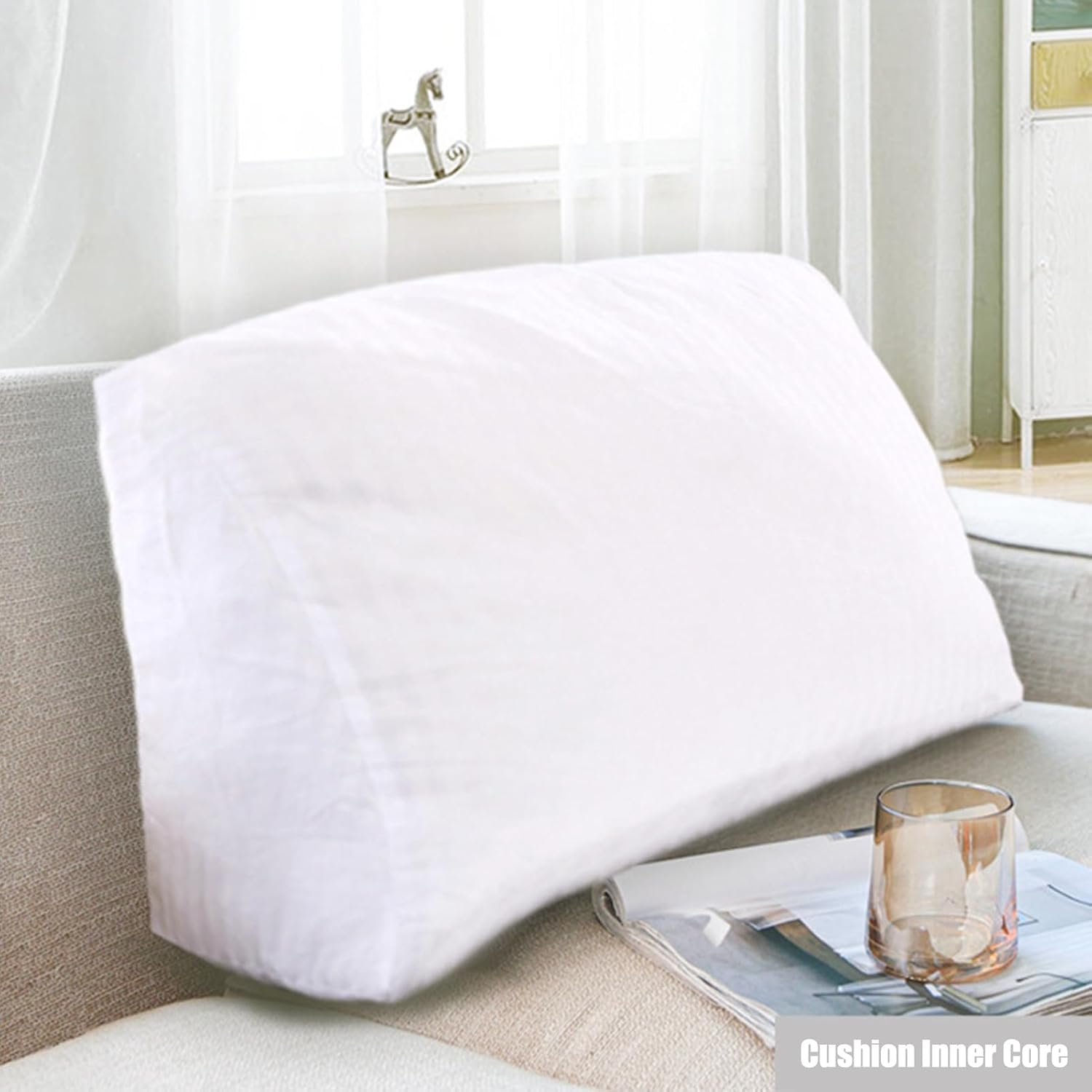 Triangular Reading Pillows, Triangle Lumbar Pillows,Bedside Headboard Wedge Reading Pillow, Removable and Washable, for Reading, Gaming,Sea Blue,100 * 35 * 20cm