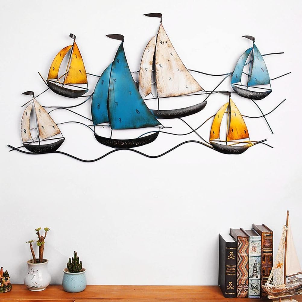 FOELANNE Metal Sailboat Wall Art