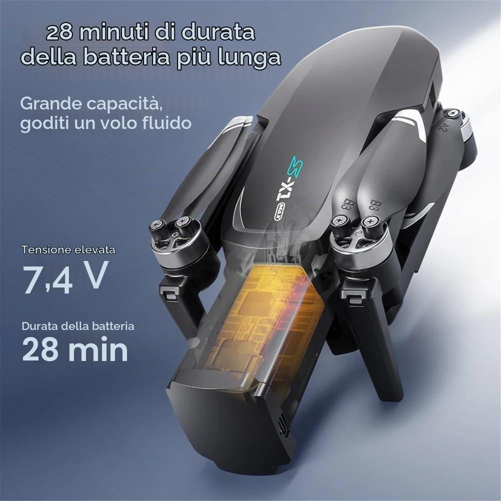 Bianca,Dual Battery,Nuovo Drone GPS s-x1 Max Professionale con Telecamera 4k, Gimbal a 3 Assi, FPV Aereo Senza spazzole, Telecomando Pieghevole con Ampio Schermo