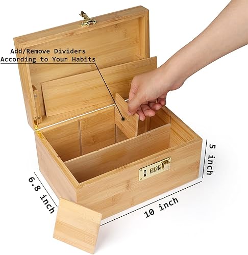 Miniatura 8 de OZCHIN Bolsa a prueba de olores y caja grande de bambú