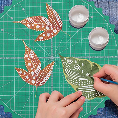 EXCEART Rotary Self- Healing Snijmat Ronde Draaitafel Green Grid Cut Matt Voor Naaien Quilten Scrapbooking Diy Ambachten… - Image 4