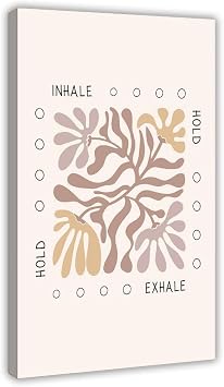 YFET Box Breathing Mindful Breathing Therapy Office Exercises Psychology Wall Grounding Canvas Poster Bedroom Office Room Decor Gifts Frame 24x36inch