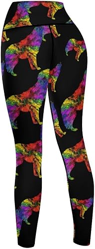 Miniatura 7 de Rainbow Wolf High Waist Yoga Pants Tummy Control Stretch Leggings for Women