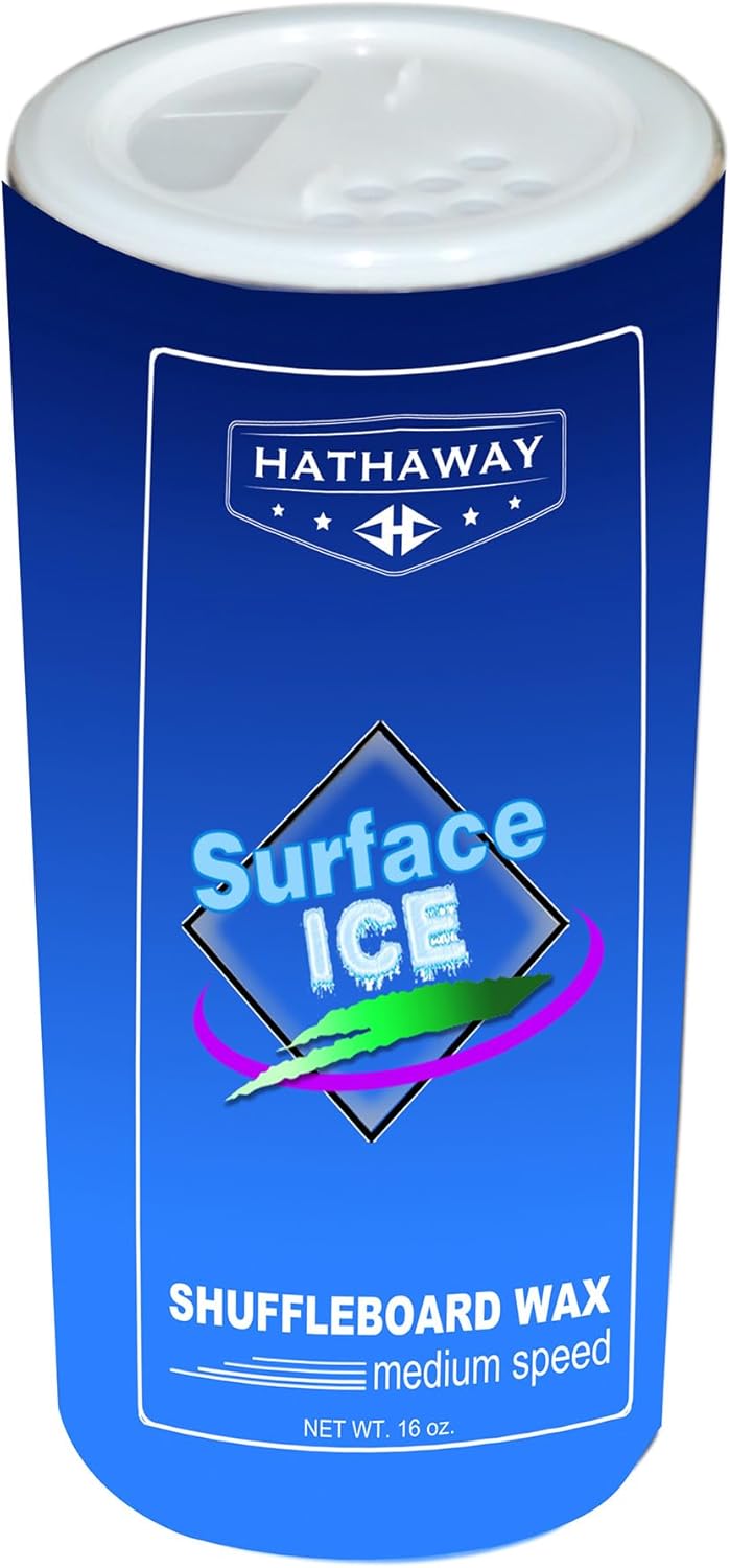 Hathaway Surface Ice Shuffleboard Sand Wax – Medium-Speed Powder for Smooth, Controlled Play - 16-oz Can with Resealable and Adjustable Sprinkler Lid – White