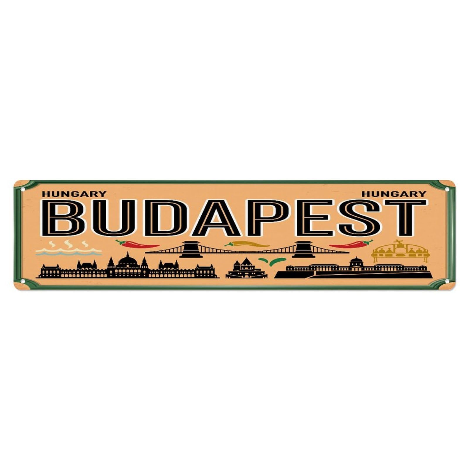 Tgrcjimh Style Metal Tin Sign Vintage Travel Budapest Hungary Parliament Bath