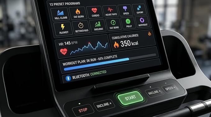 Caminadora Plegable Eléctrica 2.5 hp con Inclinación Manual Negro Brillante miniatura 5